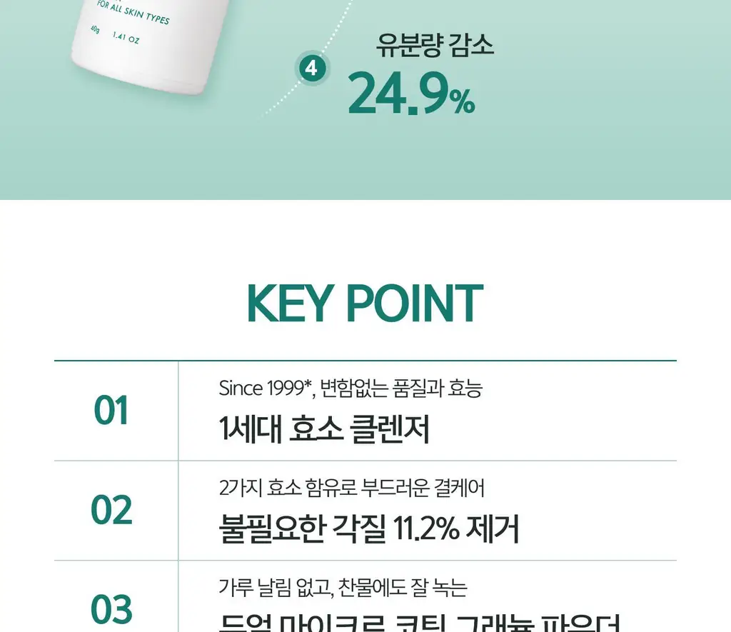 [민감성/여드름성피부적합] 테라비코스 엔자임 워싱 파우더 40g 상세페이지 8